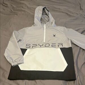 Spyder Kids' Light Gray and Black Raincoat